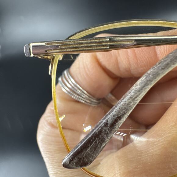 Vintage Half Rim Oversized Gold Tone Metal Frames Glasses Frames Only - Picture 13 of 16